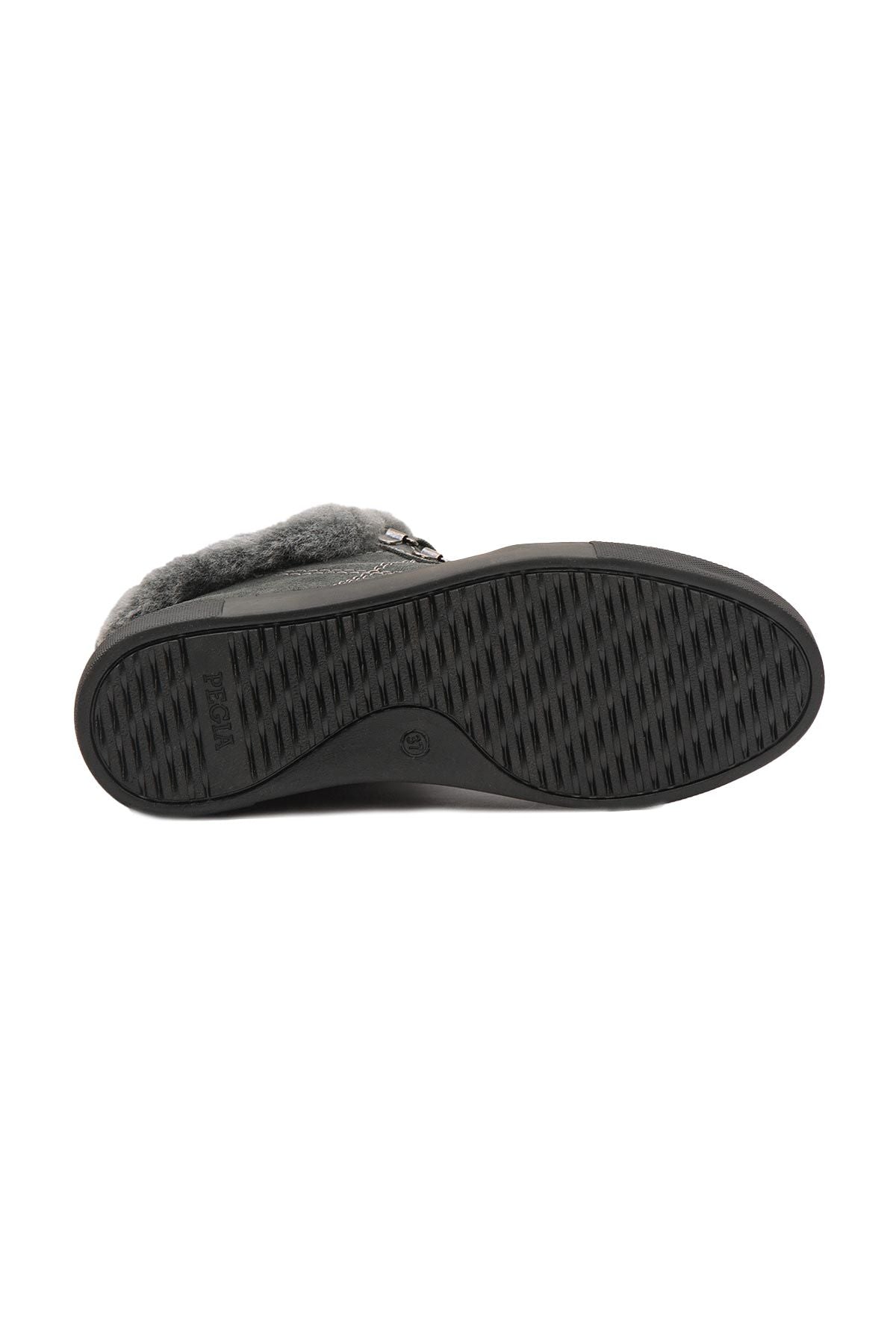 İçi Kürklü Bağcıklı Kadın Sneaker 191350 Antrasit