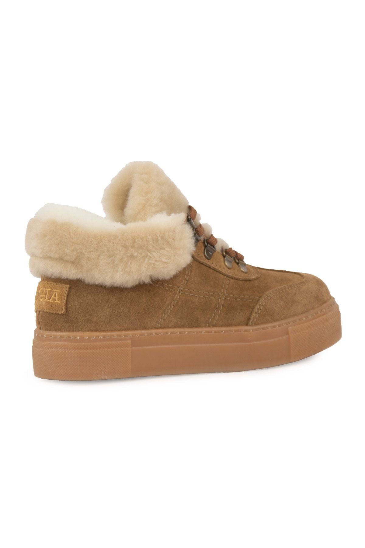 İçi Kürklü Bağcıklı Kadın Sneaker 191350 Taba