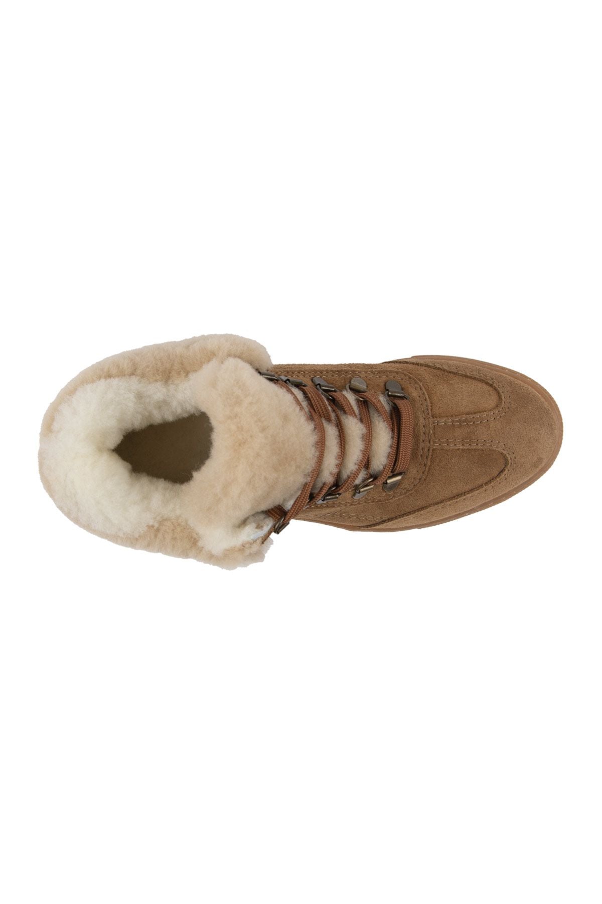 İçi Kürklü Bağcıklı Kadın Sneaker 191350 Taba