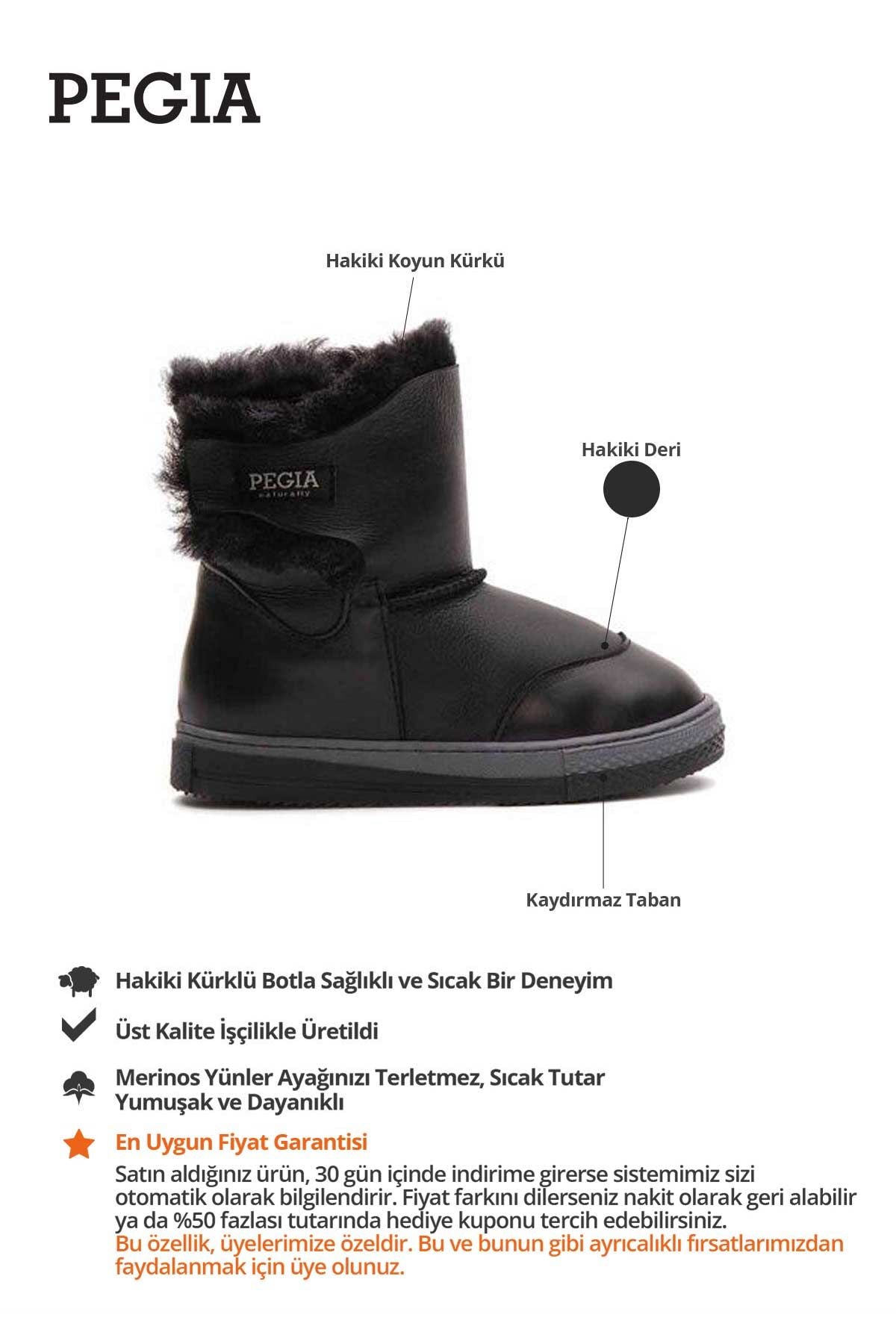İçi Kürklü Cırtlı Çocuk Botu 186061 Siyah