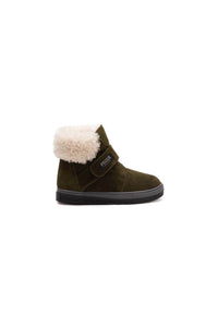 Fur-Lined Hook-and-Loop Children's Boots 186063 Khaki