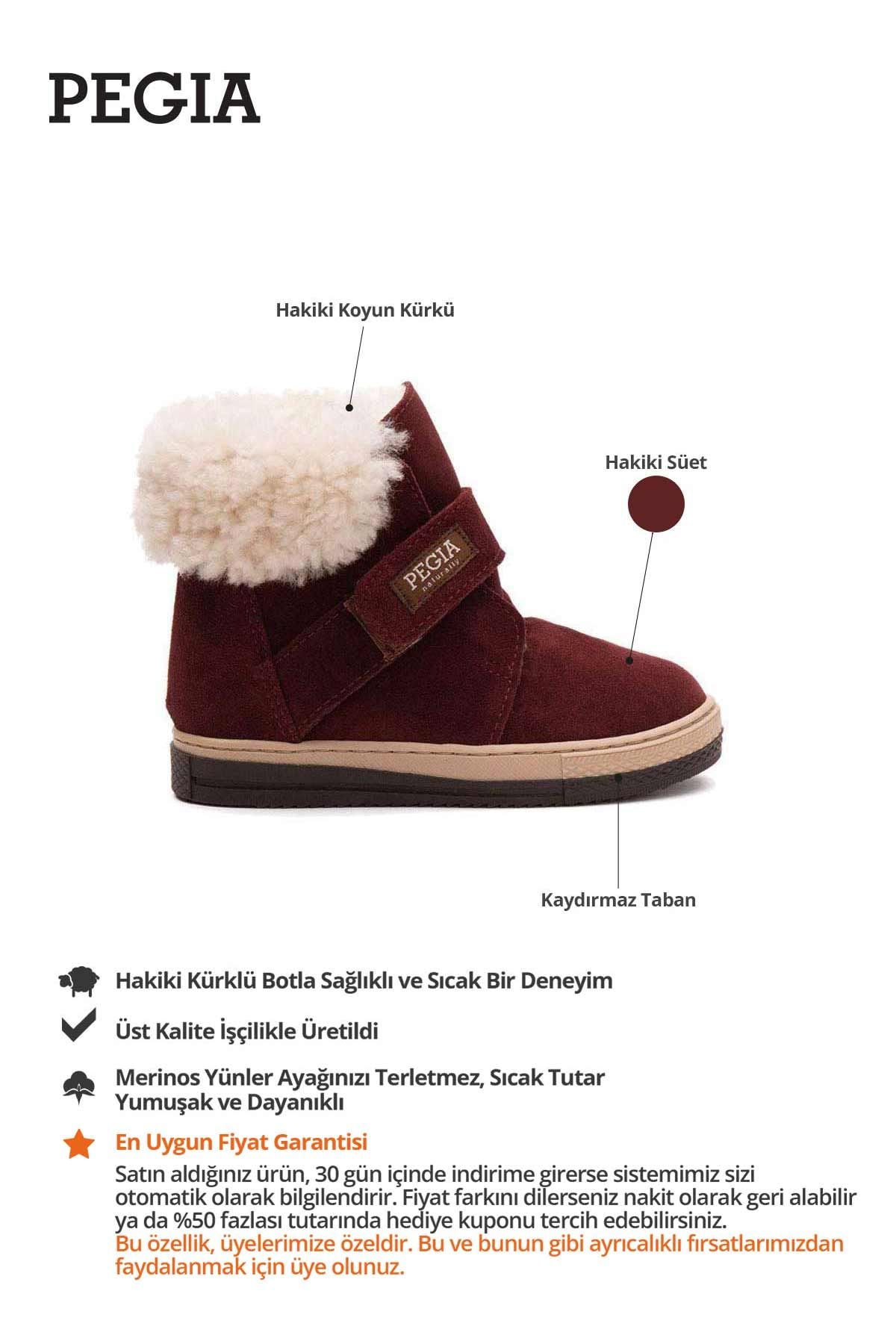 İçi Kürklü Cırtlı Çocuk Botu 186063 Bordo