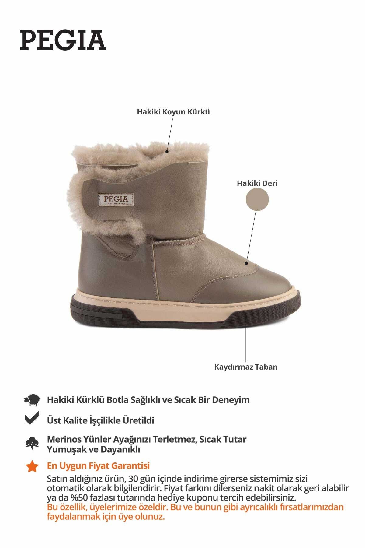 İçi Kürklü Cırtlı Çocuk Botu 186066 Vizon