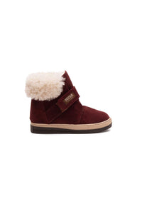 Fur-Lined Velcro Children's Boot 186068 Burgundy