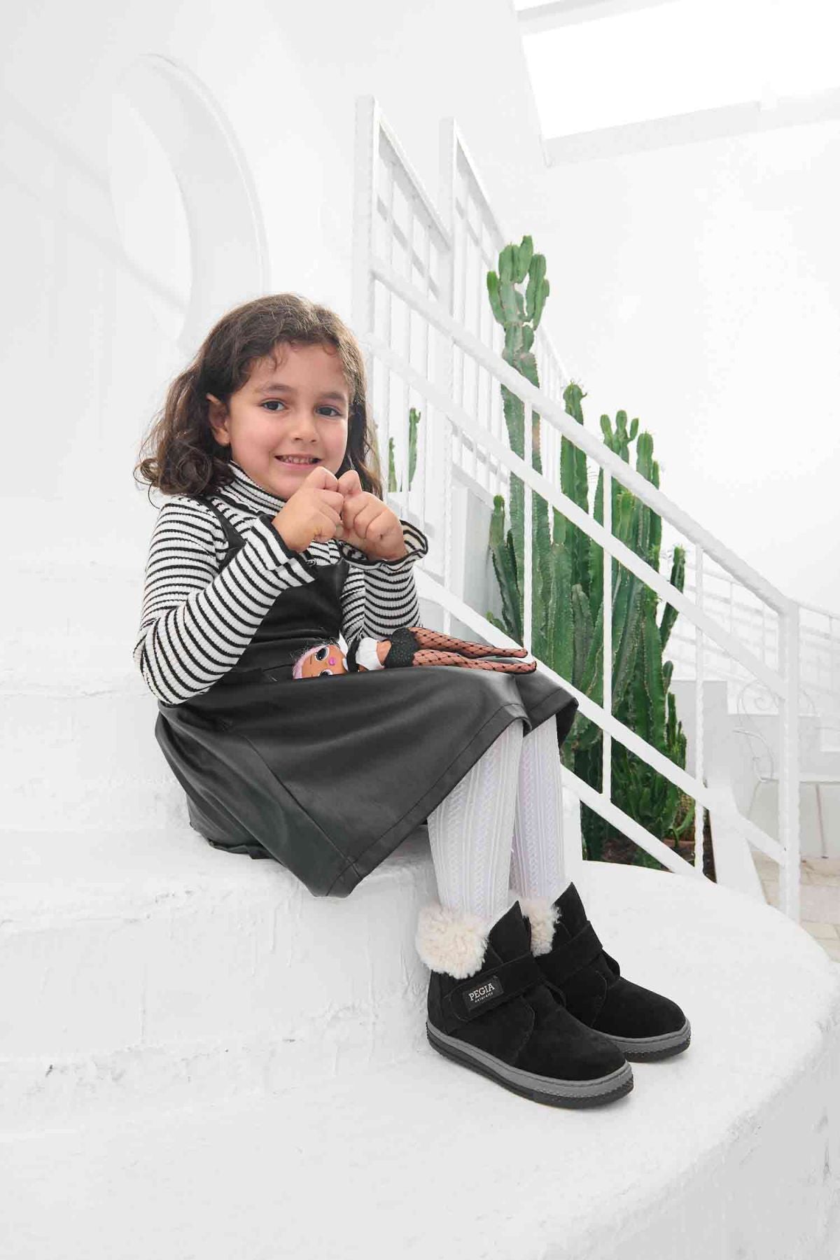 İçi Kürklü Cırtlı Çocuk Botu 186068 Siyah