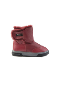 Shearling-lined Velcro Children's Boot 186071 Burgundy