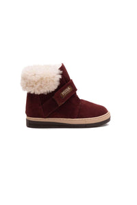 Fur-Lined Velcro Children's Boot 186073 Burgundy