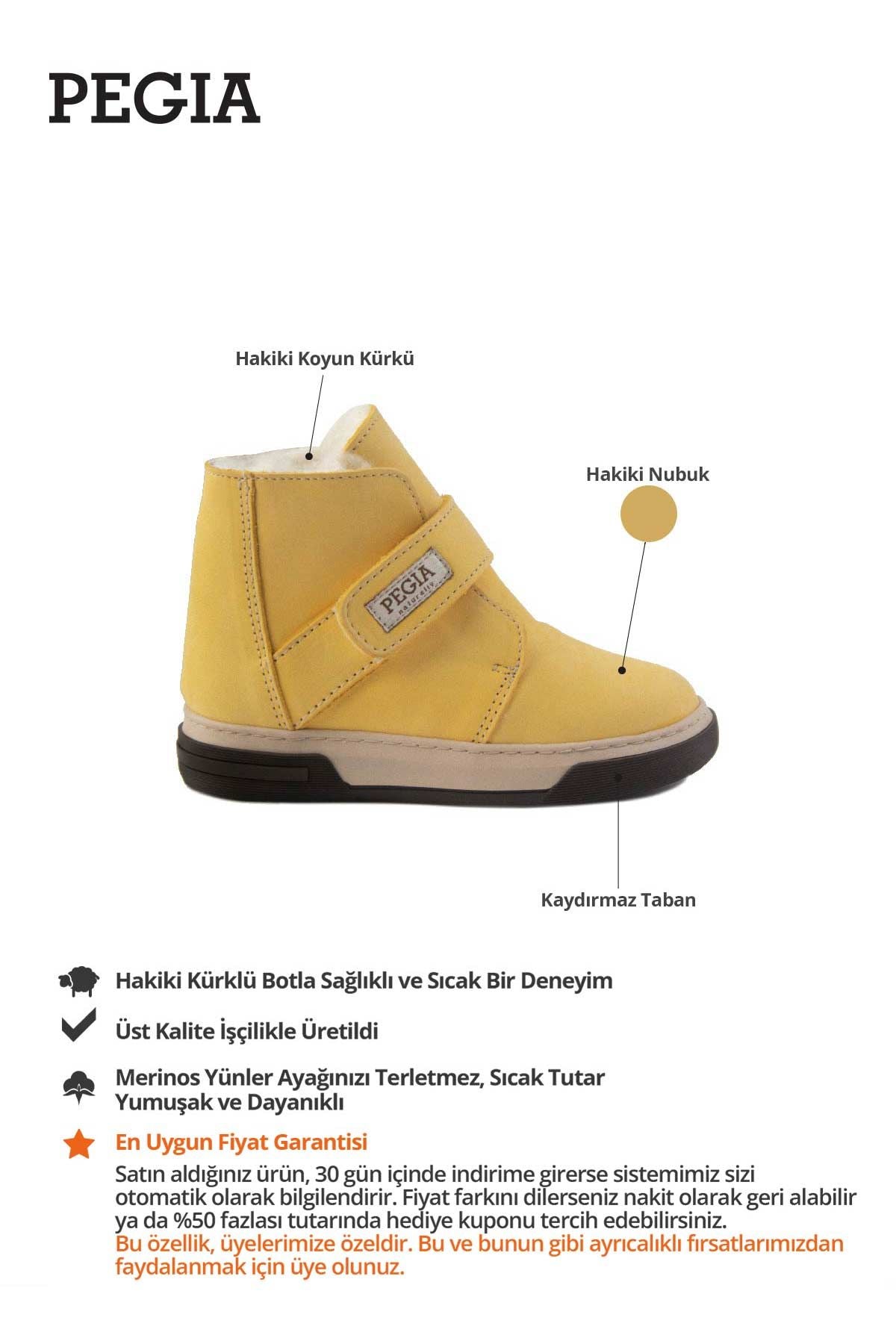 İçi Kürklü Cırtlı Çocuk Botu 186080 Sarı