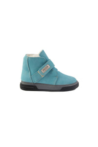 Children's Fur-Lined Hook-and-Loop Boots 186082 Light Blue