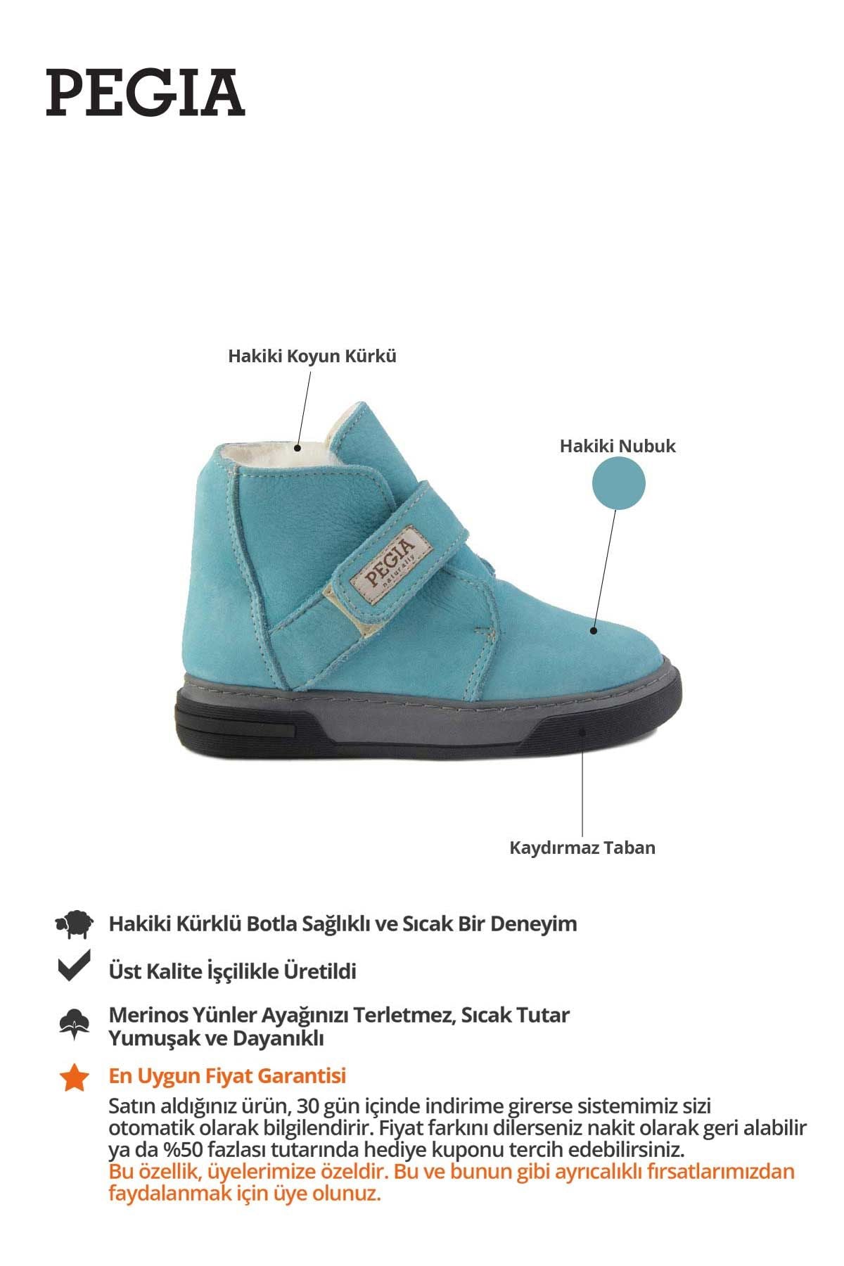 İçi Kürklü Cırtlı Çocuk Botu 186082 Açık Mavi