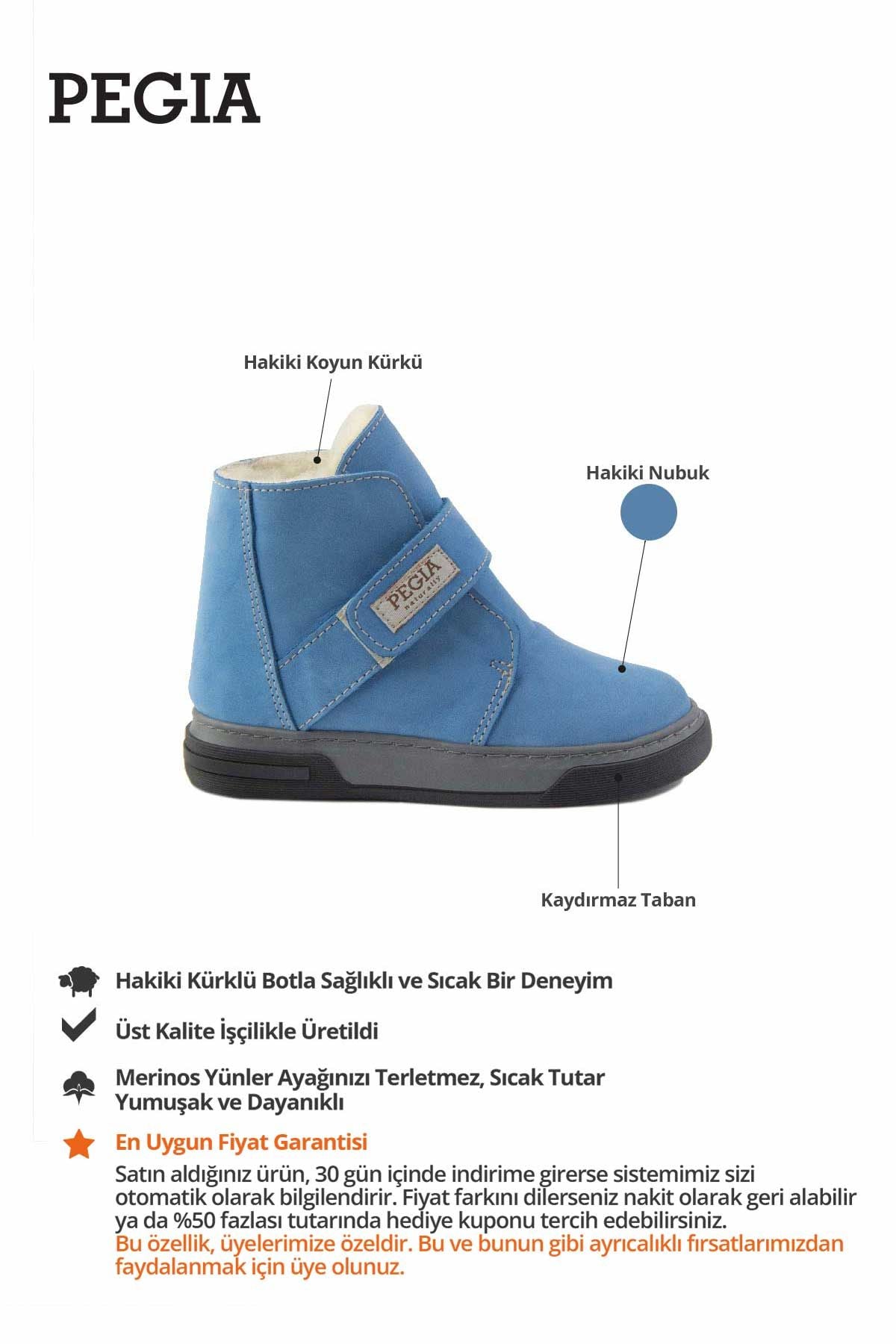 İçi Kürklü Cırtlı Çocuk Botu 186083 Mavi