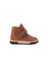 Children's Fur-Lined Hook-and-Loop Boots 186084 Tobacco
