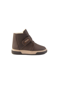 Children's Fur-Lined Hook-and-Loop Boots 186084 Brown