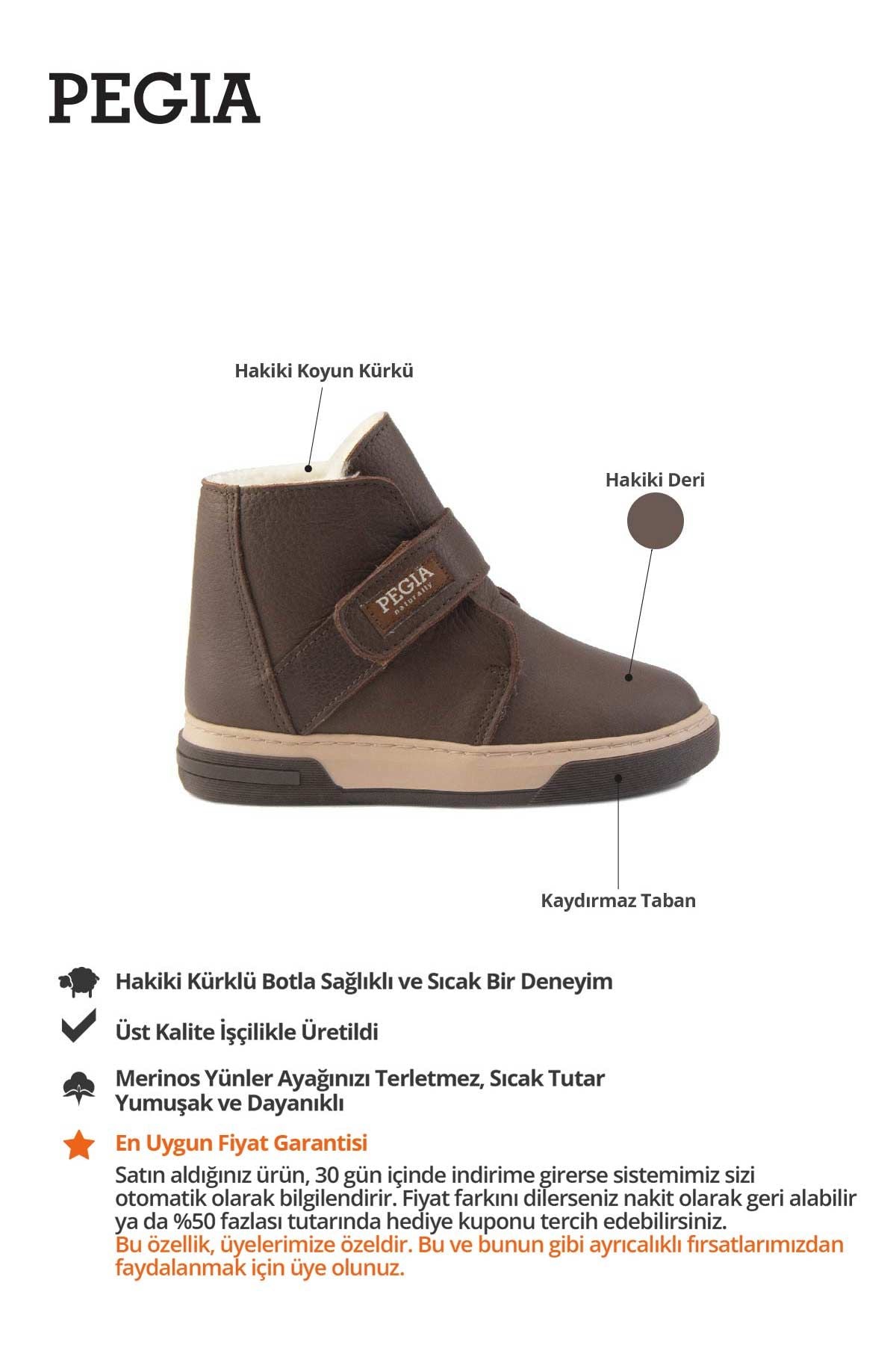 İçi Kürklü Cırtlı Çocuk Botu 186084 Kahve