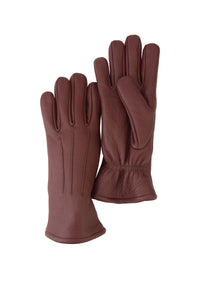 Shearling-lined Leather Men's Gloves 24EL01 Burgundy