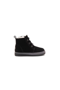 Fur-Lined Zippered Children's Boots 186062 Black