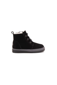 Fur-Lined Zippered Children's Boot 186067 Black