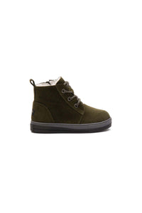 Fur-Lined Zippered Children's Boot 186067 Khaki