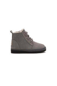 Fur-Lined Zippered Children's Boot 186072 Grey