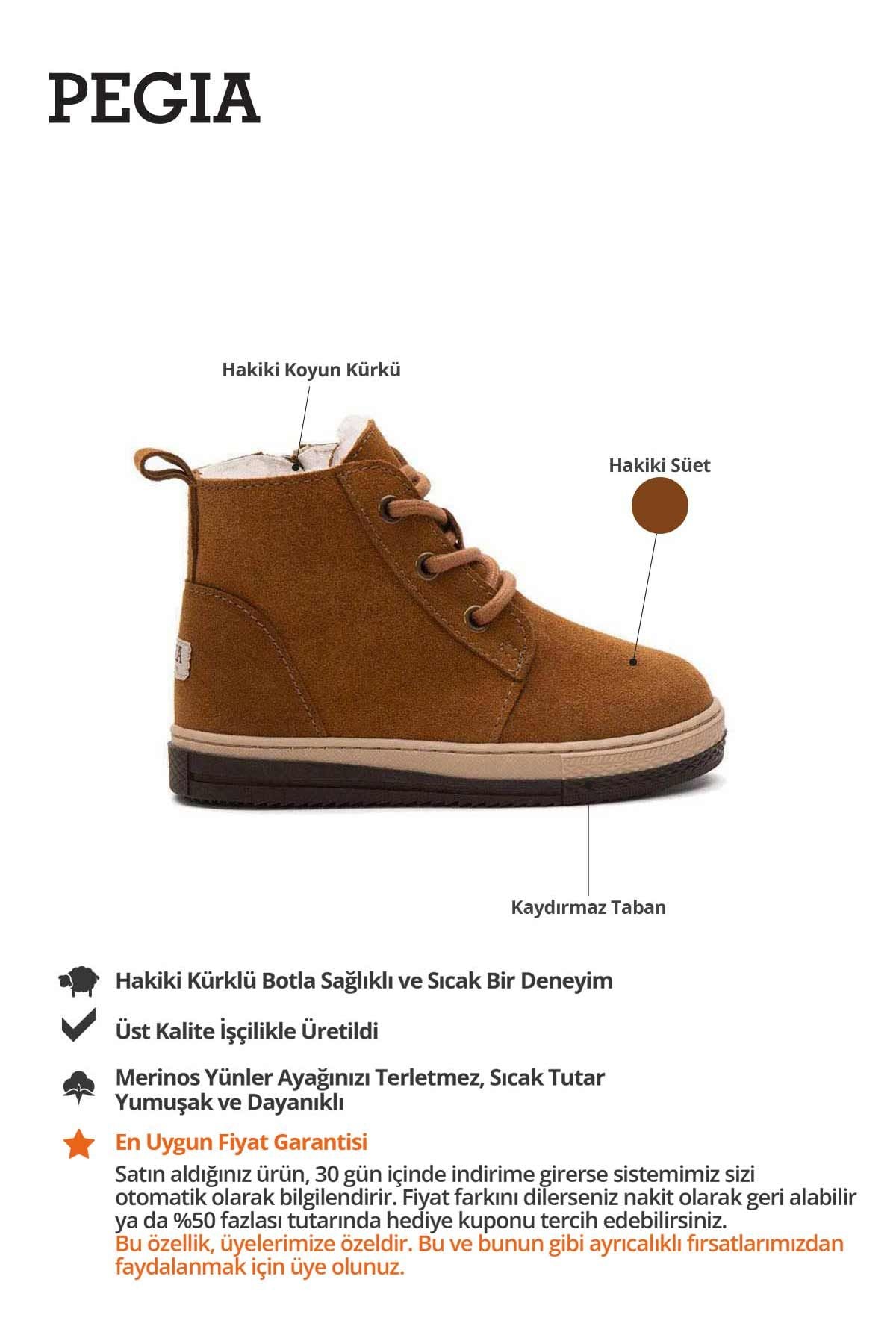 İçi Kürklü Fermuarlı Çocuk Botu 186072 Taba