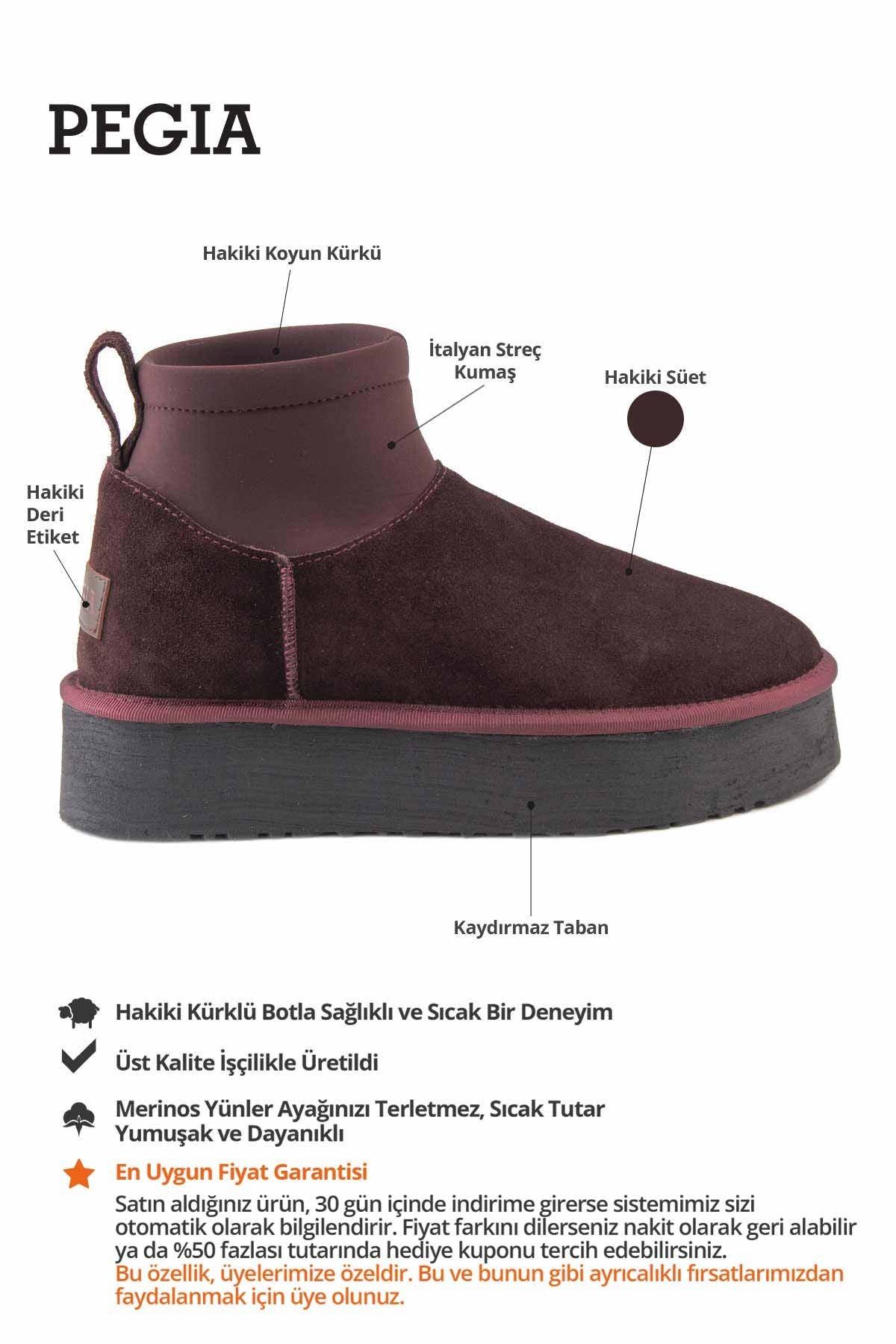 İçi Kürklü Kadın Streç Bot 191151 Bordo
