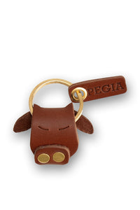 Cow Leather Keychain 25AN27 Tobacco