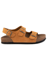 Women's Strapped Leather Sandal 215515 Tobacco