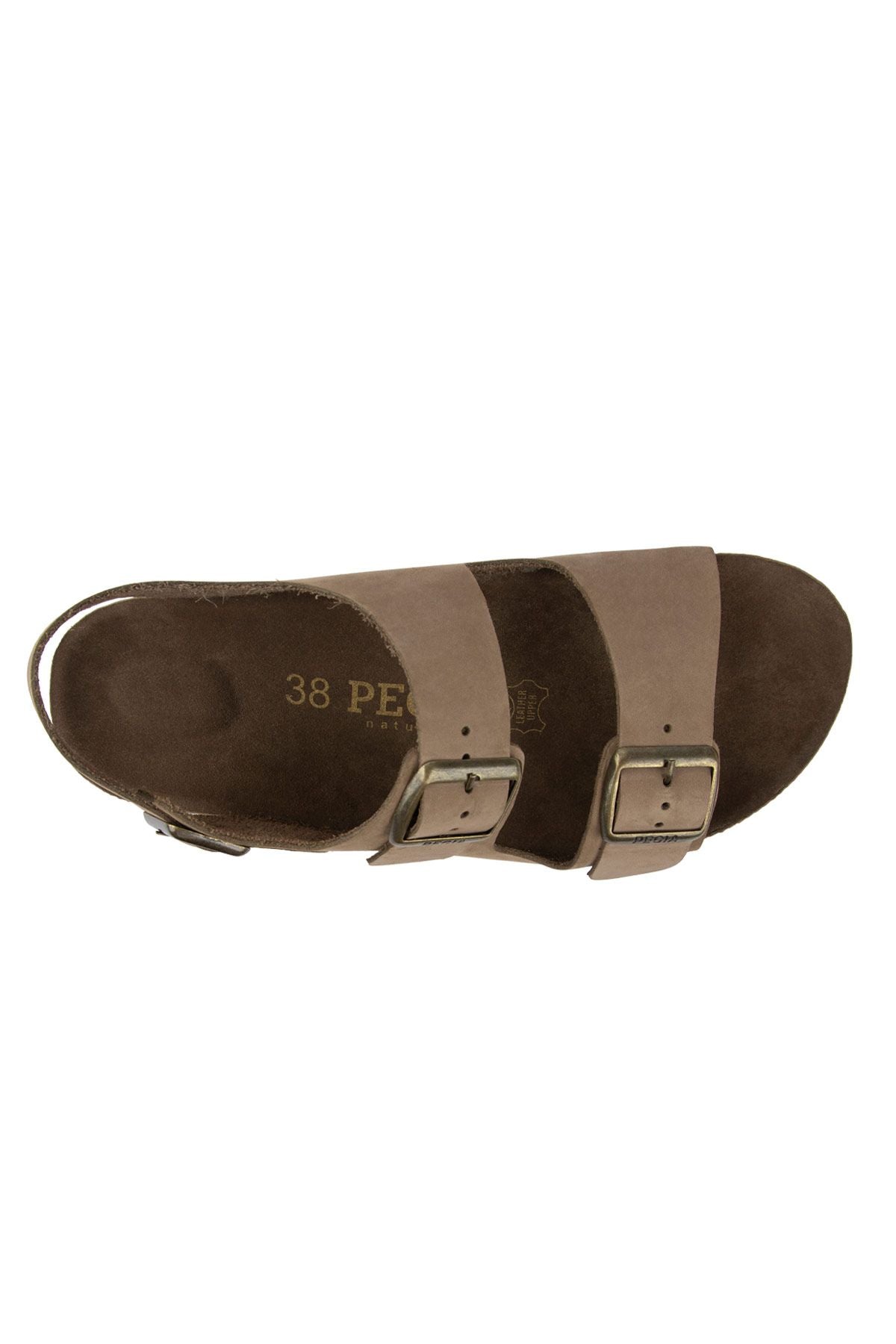 Kadın Bantlı Deri Sandalet 215515 Kum