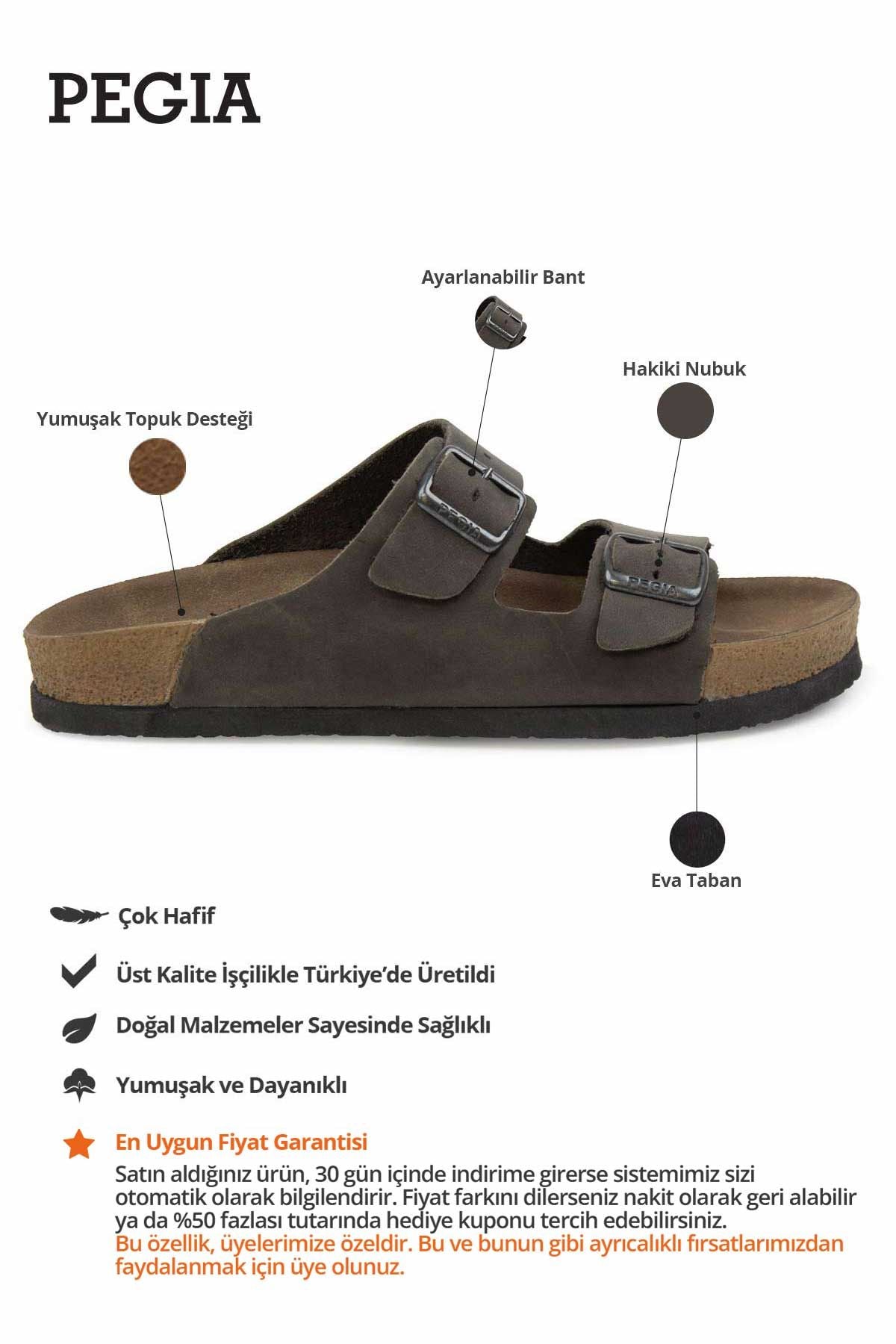 Kadın Bantlı Deri Terlik 215520 Antrasit