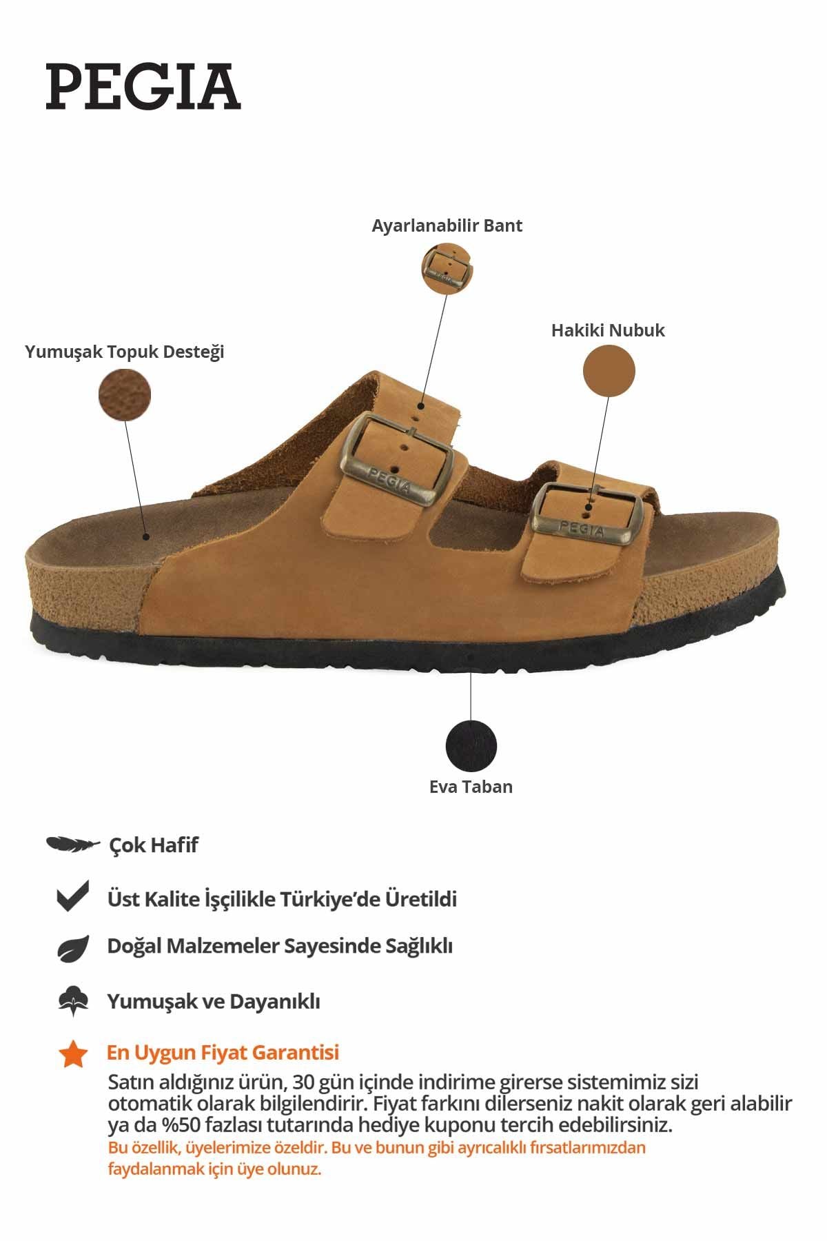 Kadın Bantlı Deri Terlik 215520 Taba