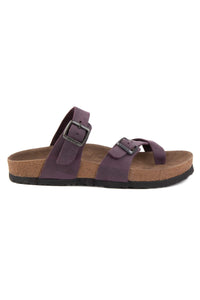 Women's Leather Sandals with Strap 215522 Purple