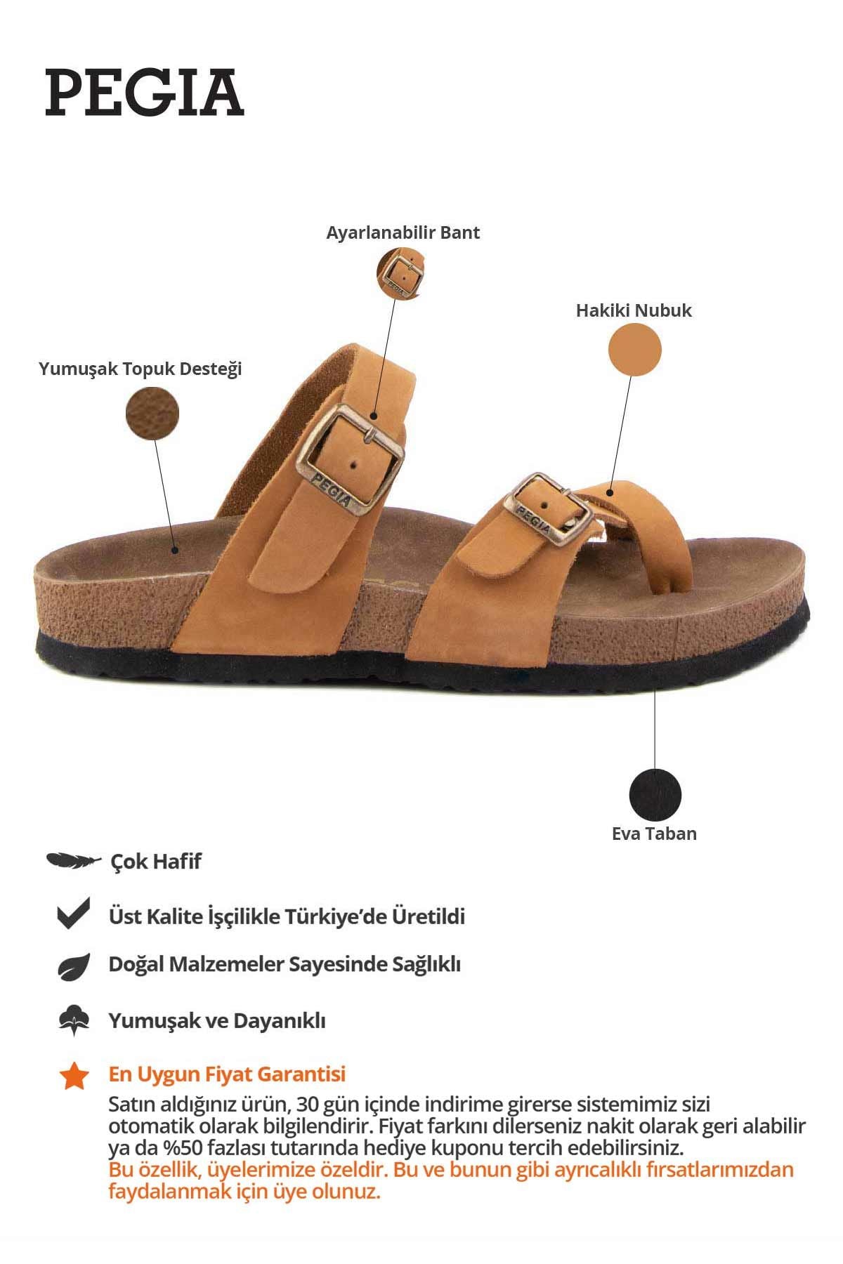 Kadın Bantlı Deri Terlik 215522 Taba