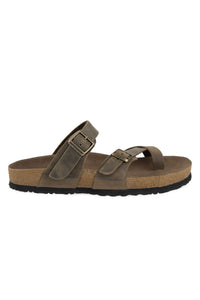 Women's Leather Sandals with Strap 215522 Sahara