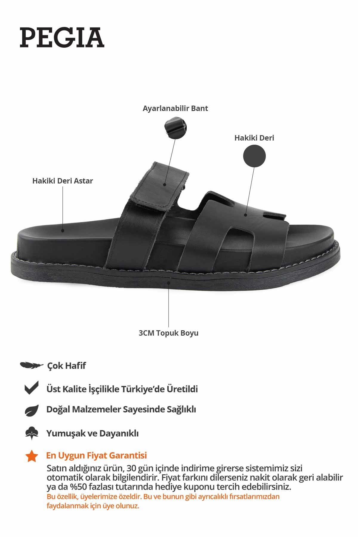 Kadın Bantlı Deri Terlik 215556 Siyah