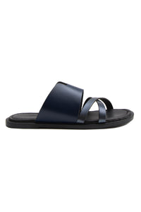 Women's Strappy Leather Slipper DG6008 Navy