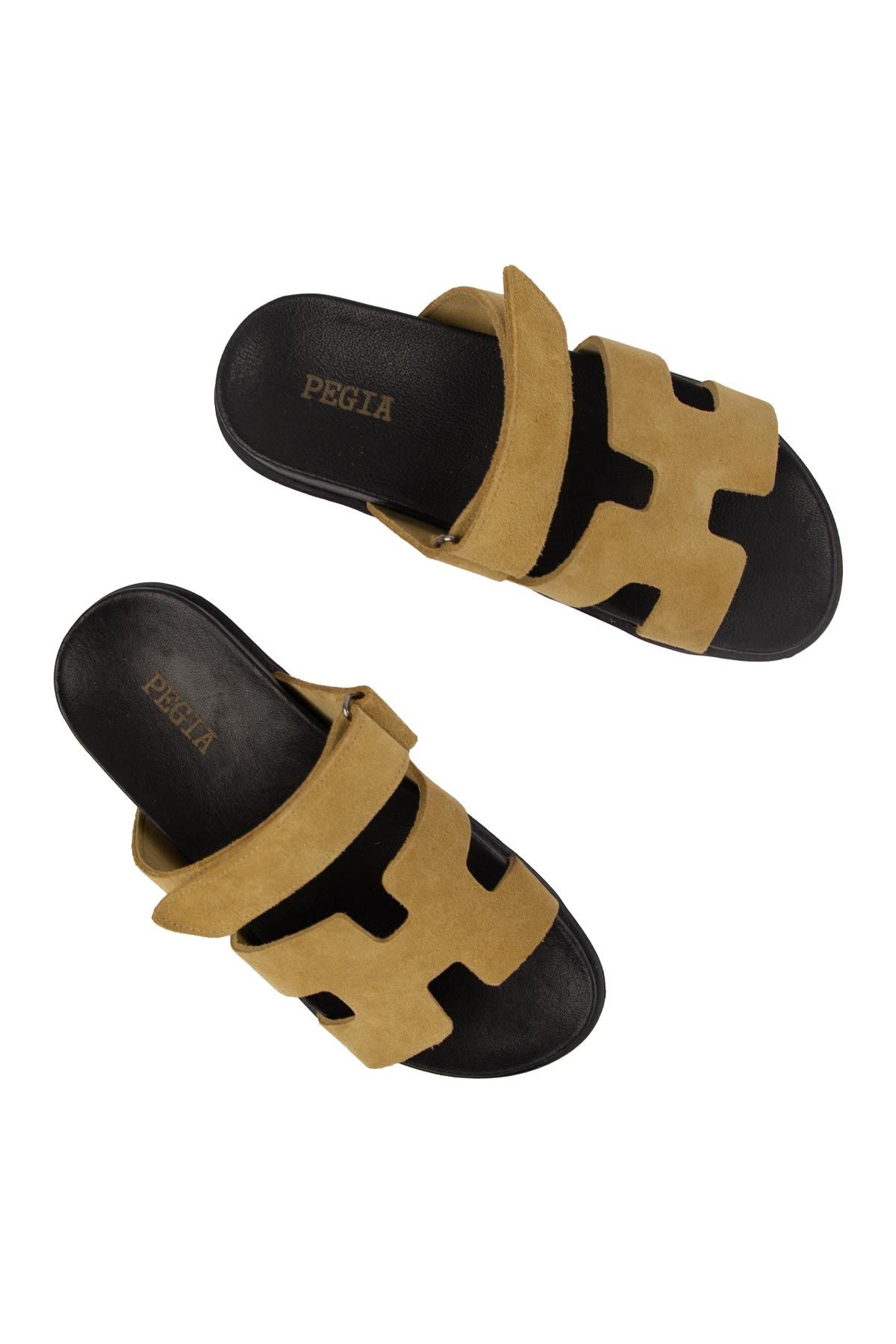 Kadın Bantlı Süet Terlik 215516 Camel