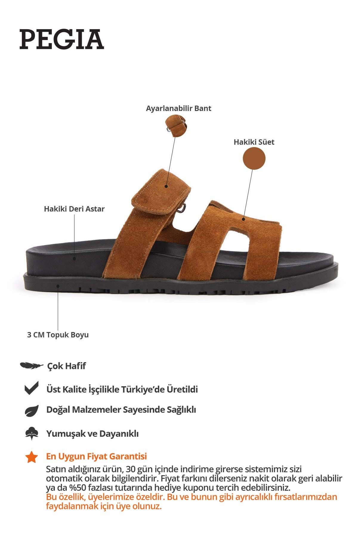 Kadın Bantlı Süet Terlik 215516 Taba