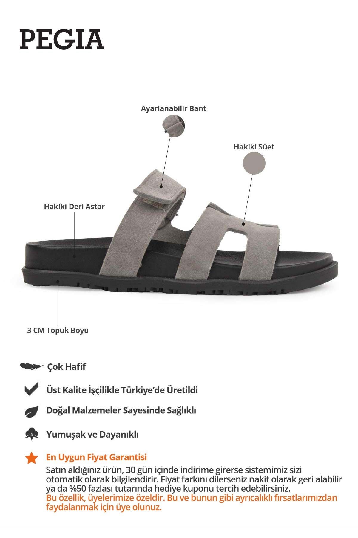 Kadın Bantlı Süet Terlik 215516 Gri