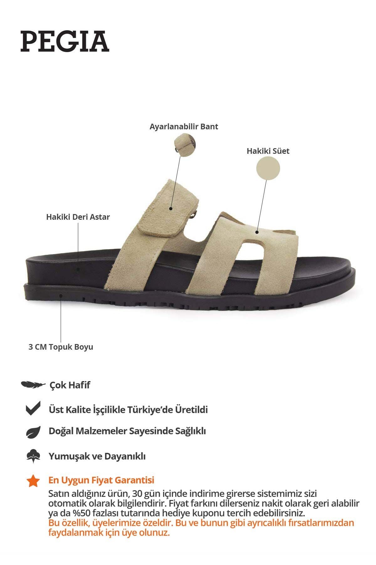 Kadın Bantlı Süet Terlik 215516 Bej