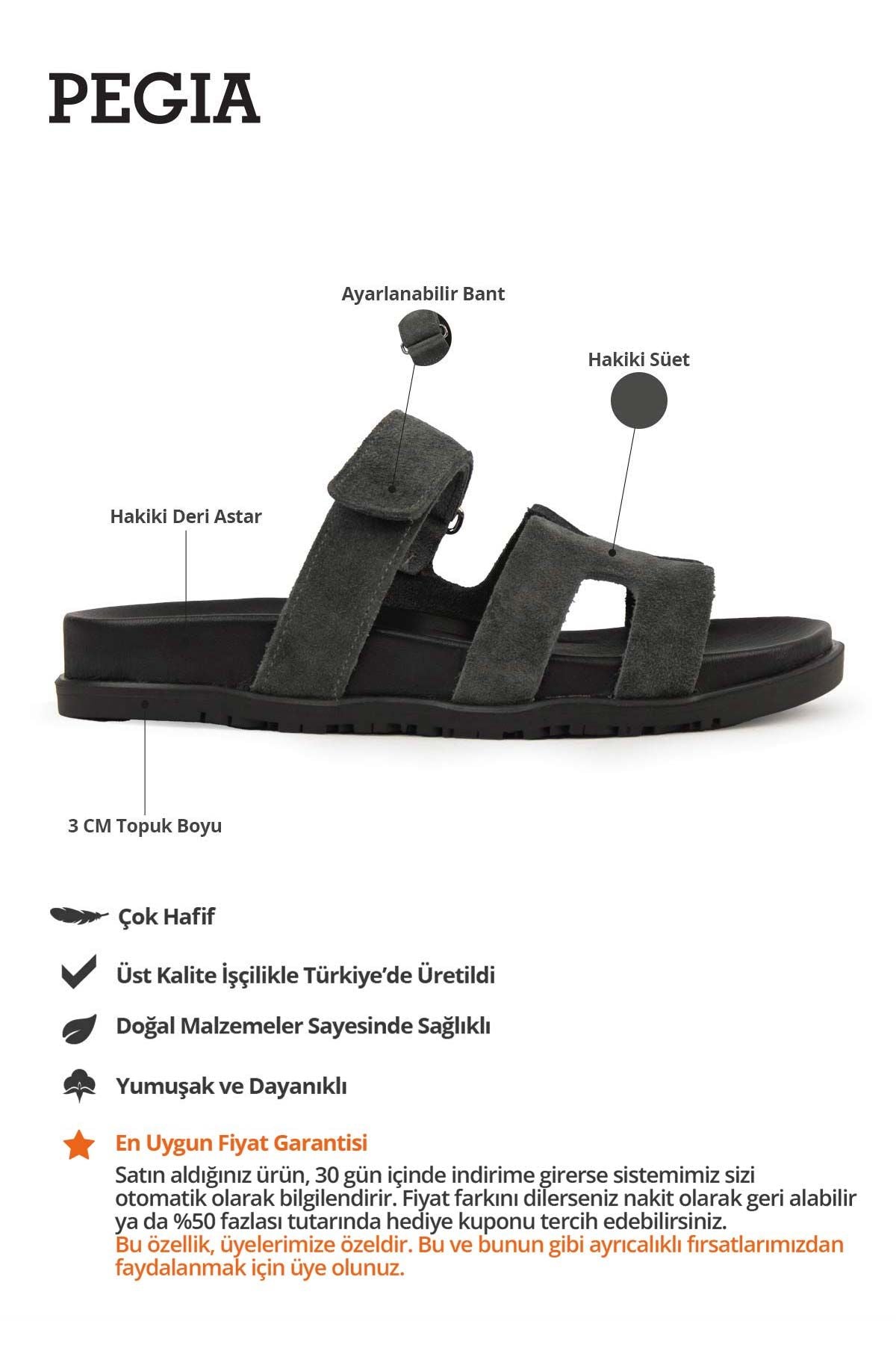Kadın Bantlı Süet Terlik 215516 Antrasit
