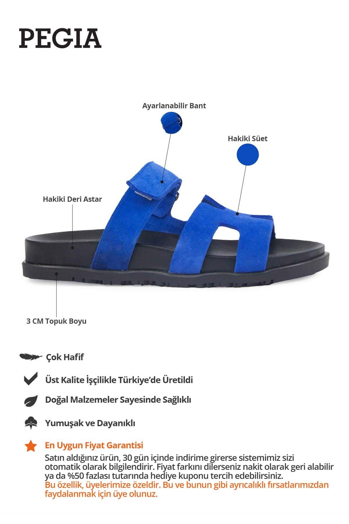 Kadın Bantlı Süet Terlik 215516 Saks