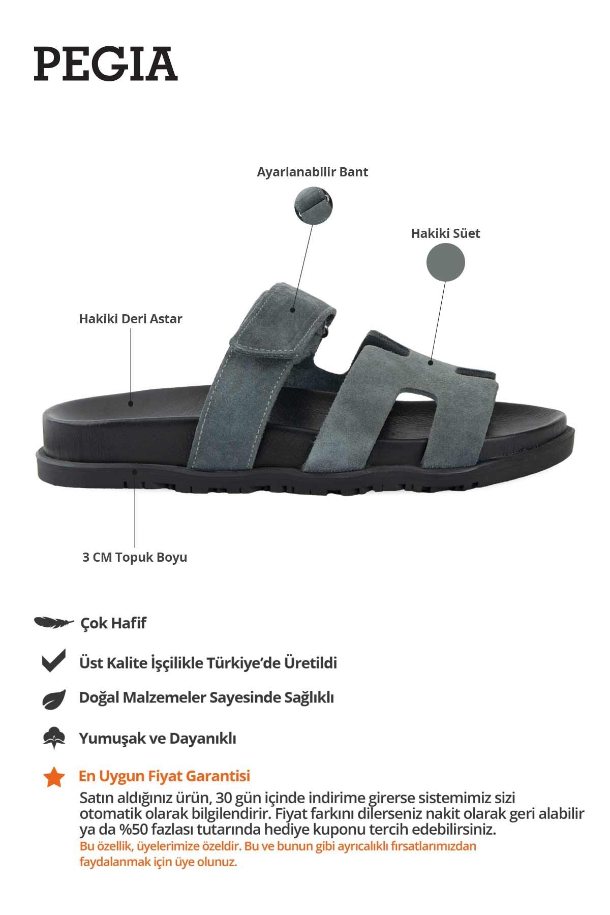 Kadın Bantlı Süet Terlik 215555 Gri