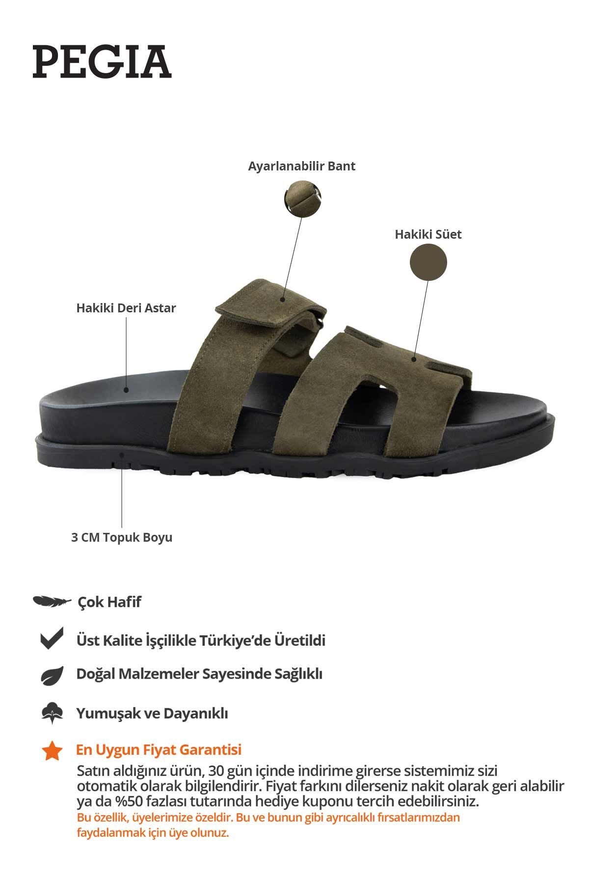 Kadın Bantlı Süet Terlik 215555 Haki