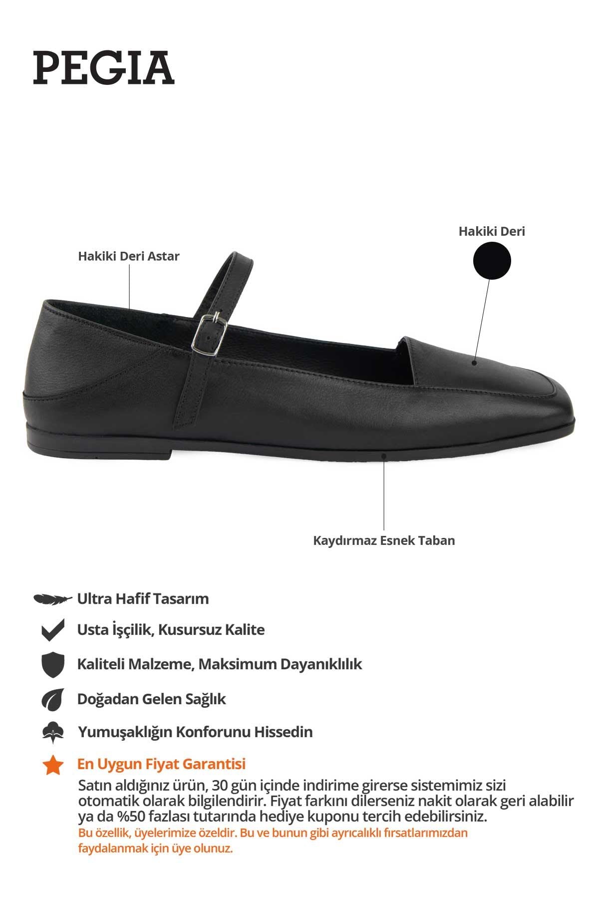 Kadın Deri Babet DG6007 Siyah