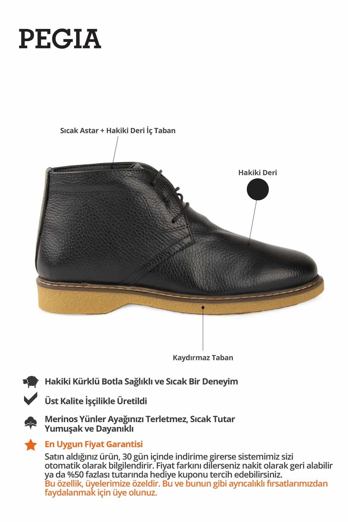 Kadın Deri Bağcıklı Bot DG6070 Siyah