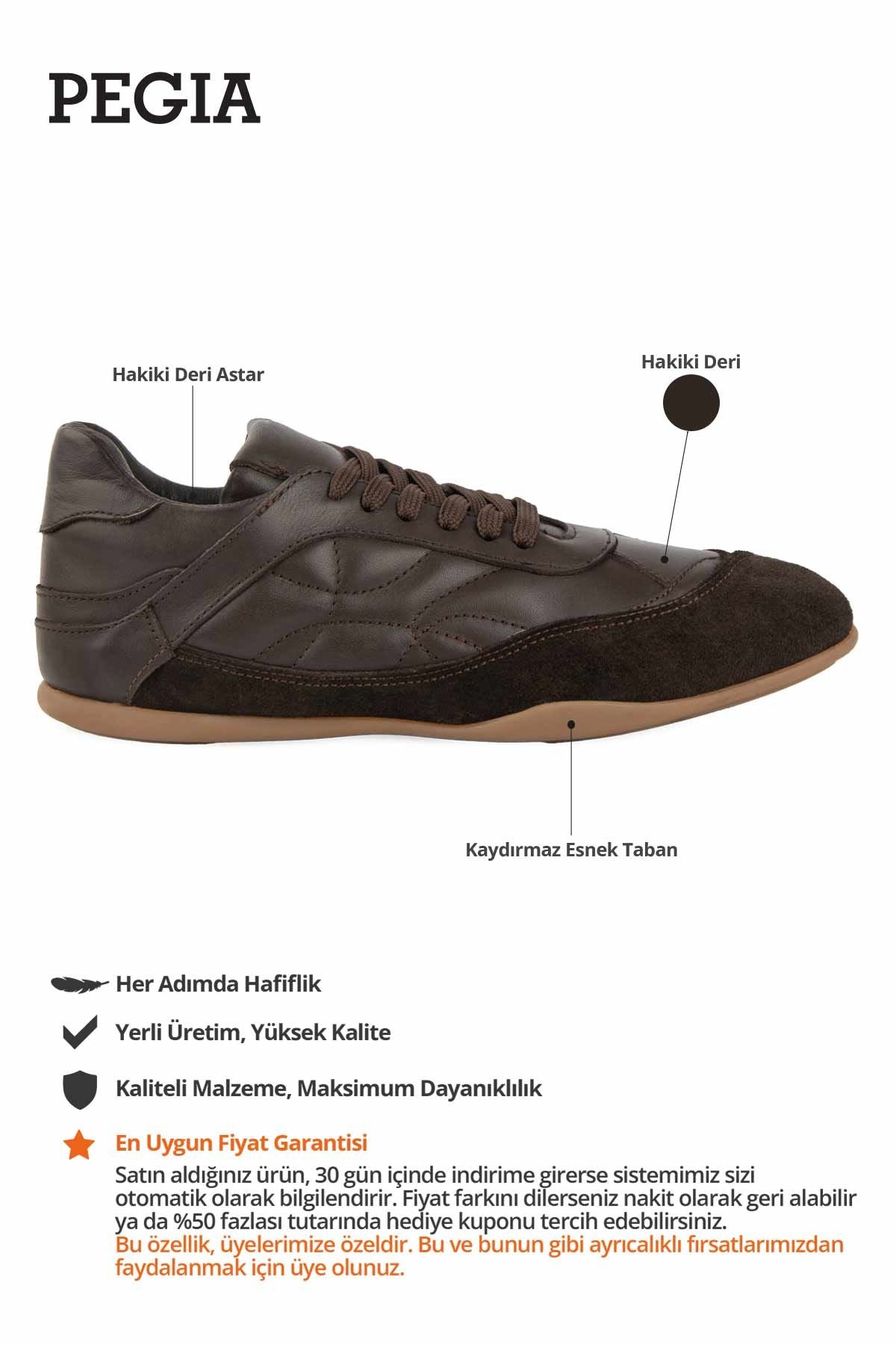 Kadın Deri Günlük Sneaker DG6110 Kahve