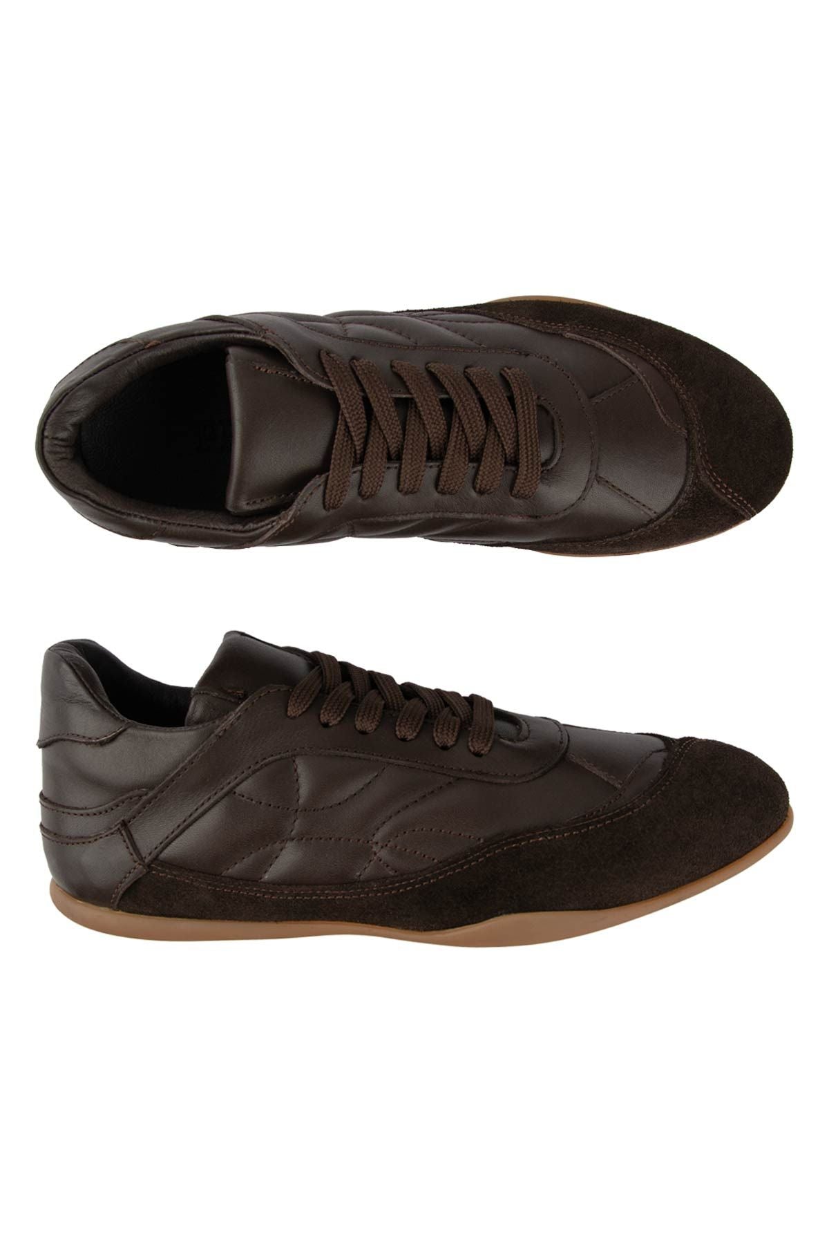 Kadın Deri Günlük Sneaker DG6110 Kahve