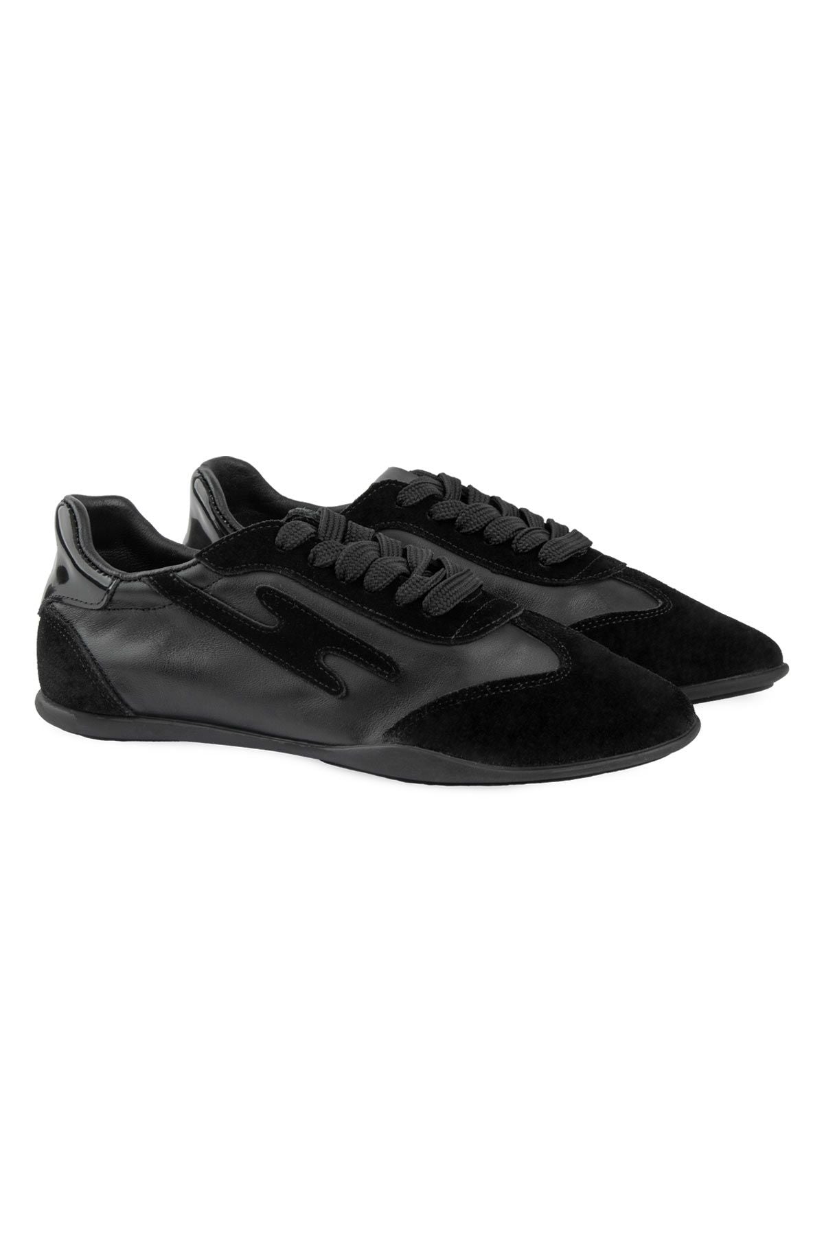 Kadın Deri Günlük Sneaker DG6112 Siyah Rugan