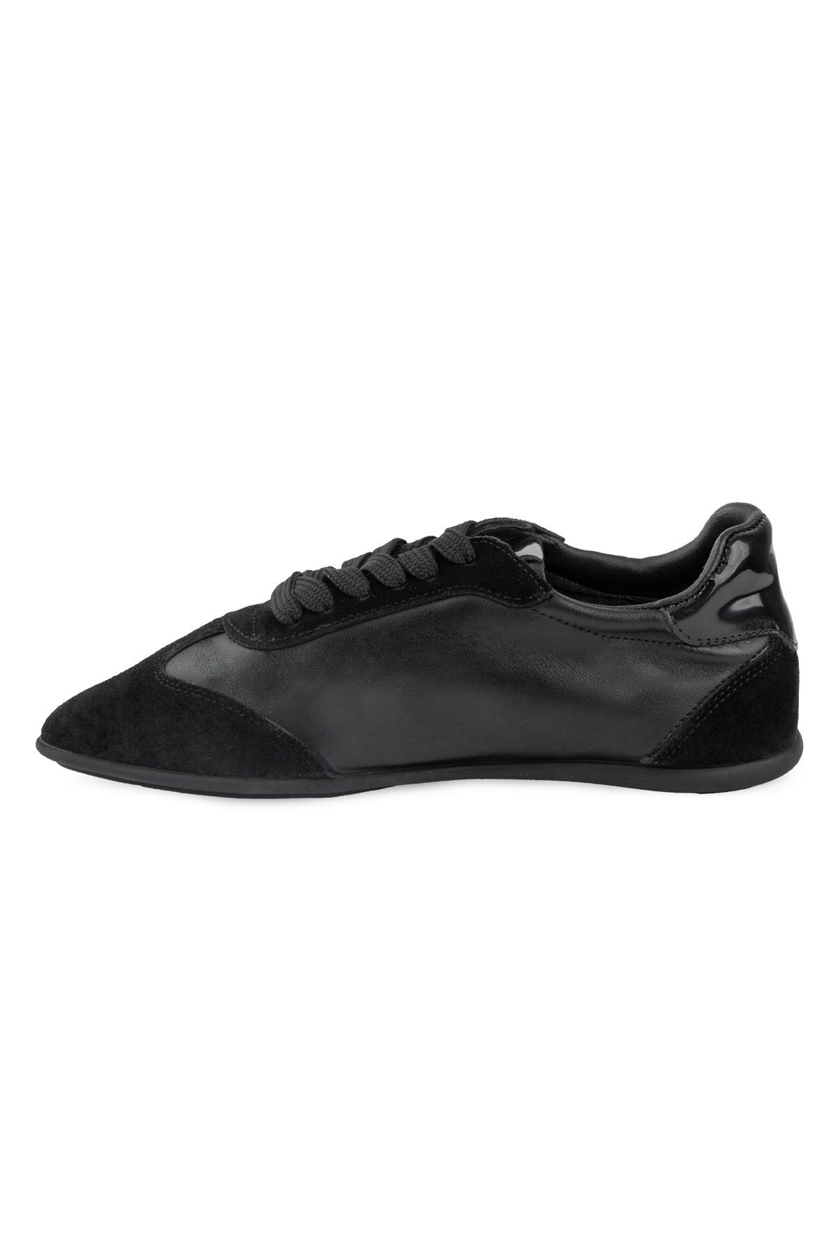 Kadın Deri Günlük Sneaker DG6112 Siyah Rugan