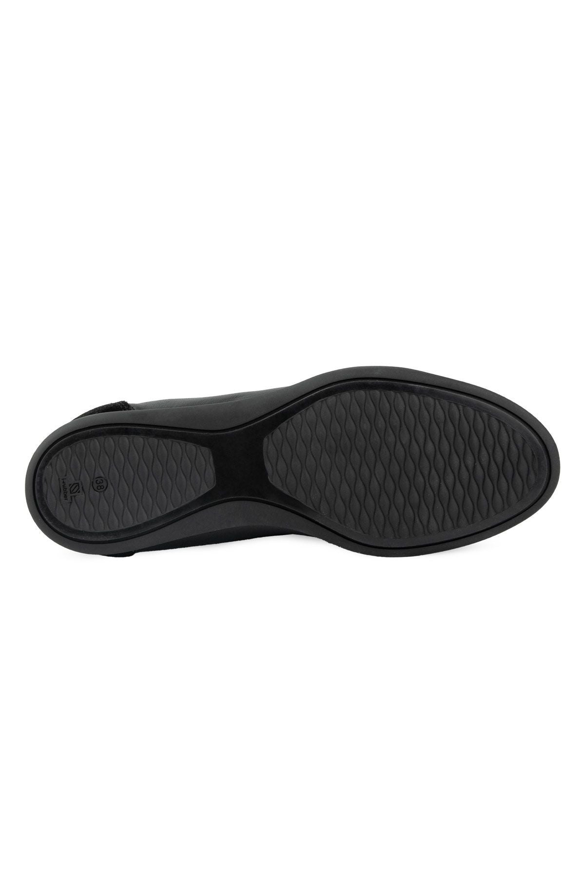 Kadın Deri Günlük Sneaker DG6112 Siyah Rugan
